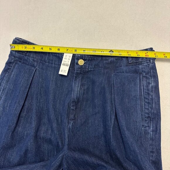 J Crew Tapered Pleat High Waist Jeans NWT Size 30 1984 Rigid Denim Gold Buttons - Picture 5 of 14